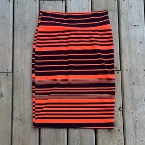 Lularoe Y2K Orange and Black Women's Skirt Medium
